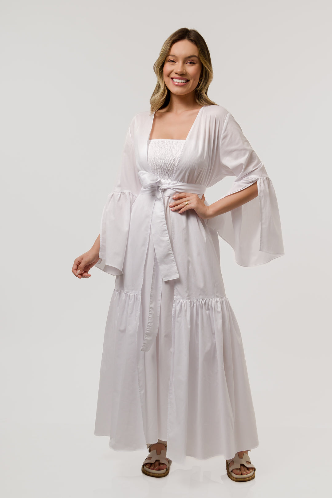 White and Blue Protection Kimono