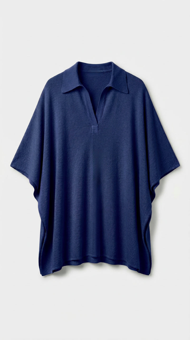 Kaftan Curto Falésias Azul Marinho