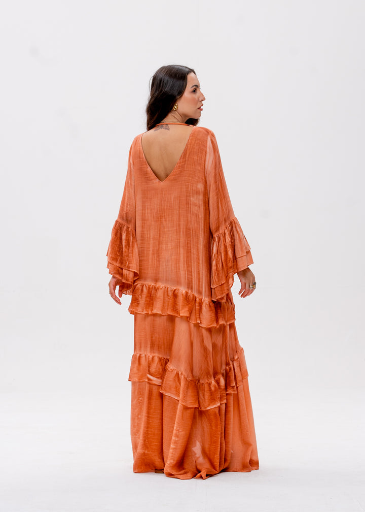 Brigite Green Linen Gauze Skirt