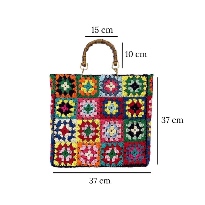 Bolsa de Crochê com Alça em Bambu - Frida