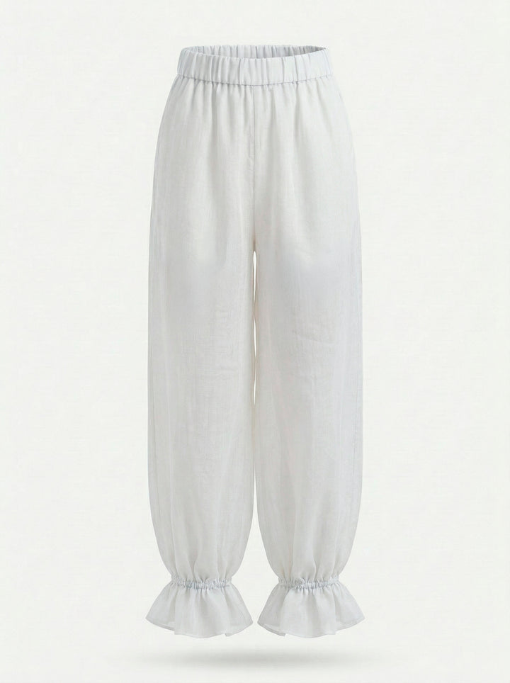 Calça Aladim Flora Rami Branco