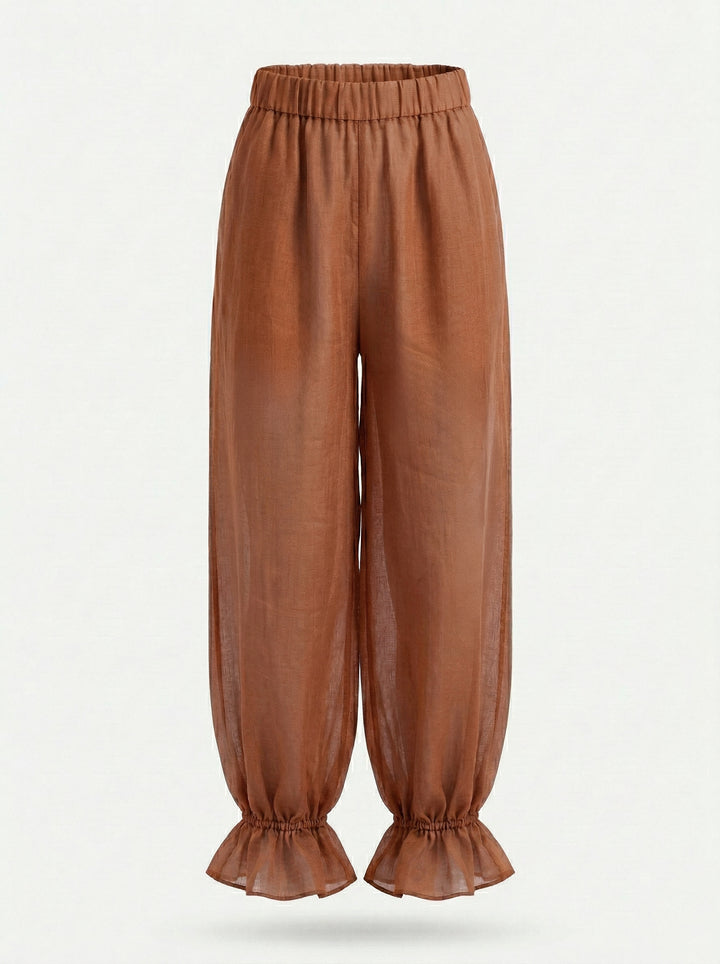 Calça Aladim Flora Rami Marrom
