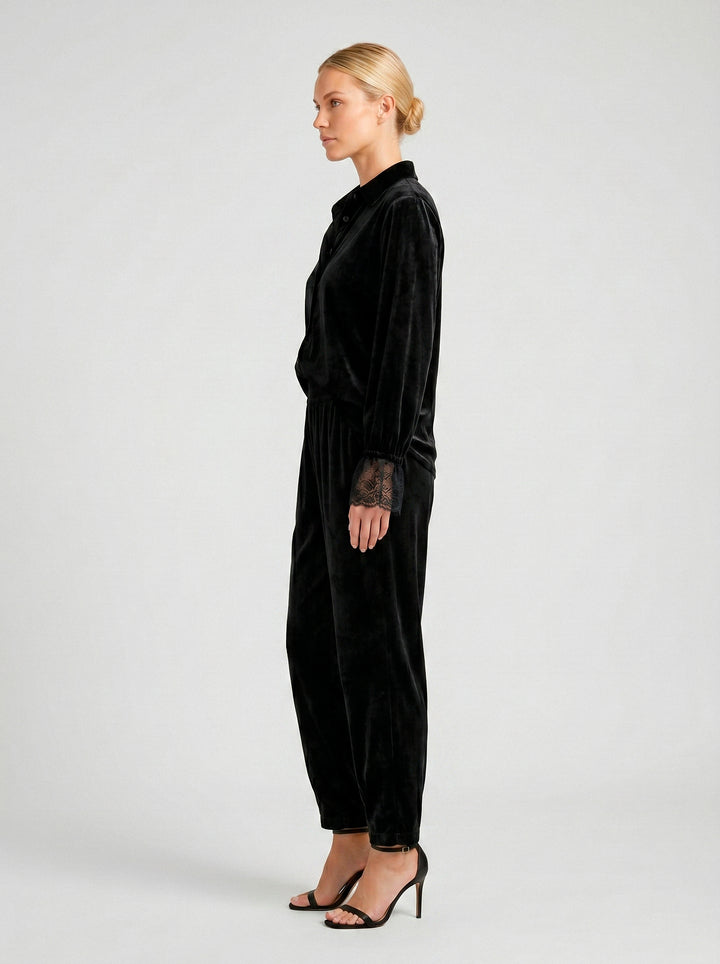 Calça Slouchy Antonella Veludo Preto