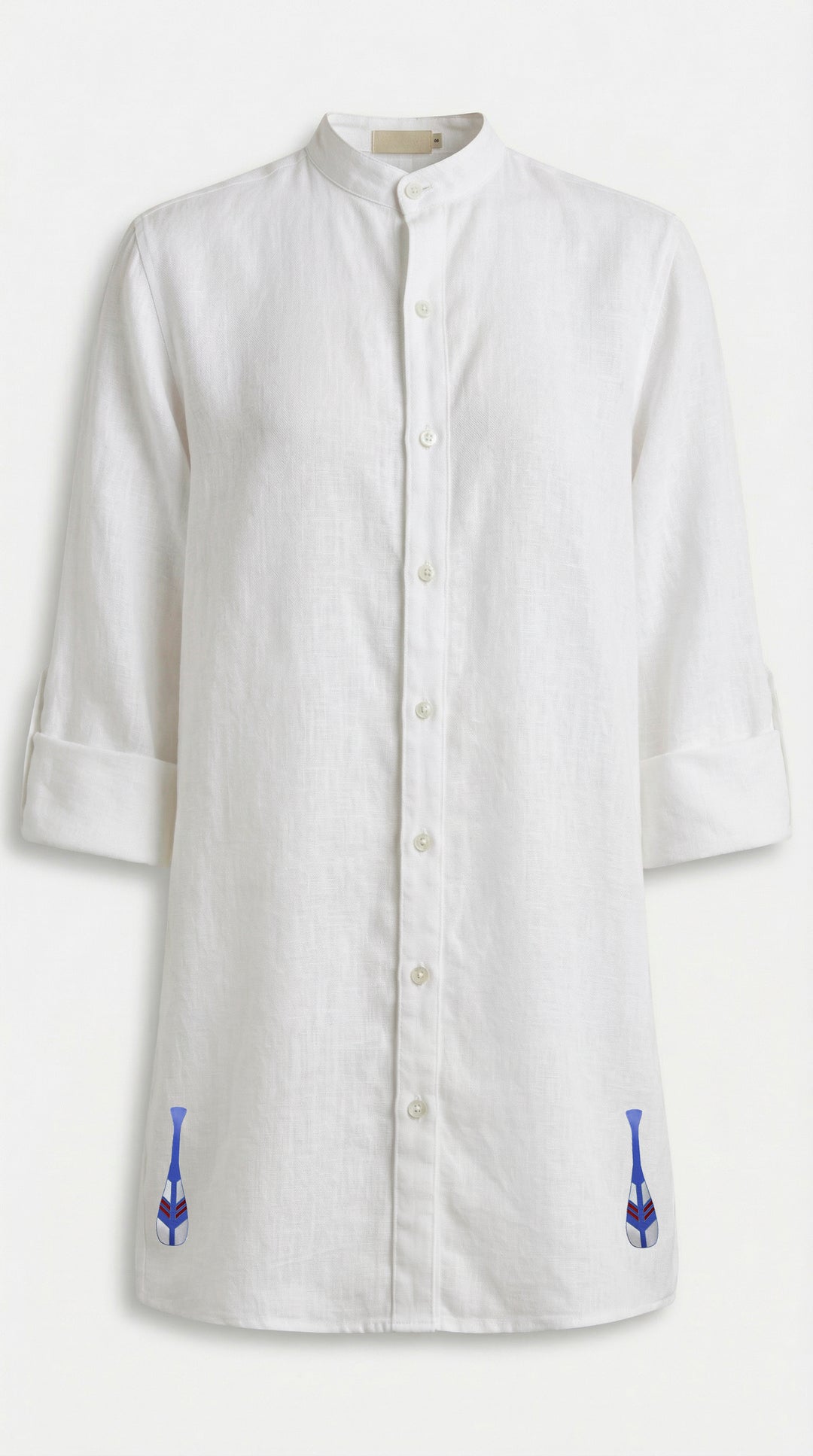 Camisa Long Cotidiano Branca Bordado Remo