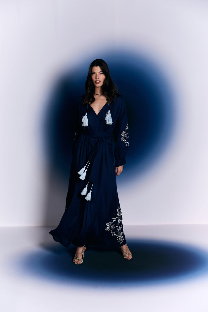 Vestido Guadalupe Azul Marinho