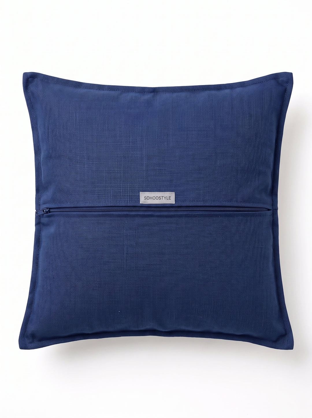 Almofada Cocar Linho Azul Marinho com Roxo