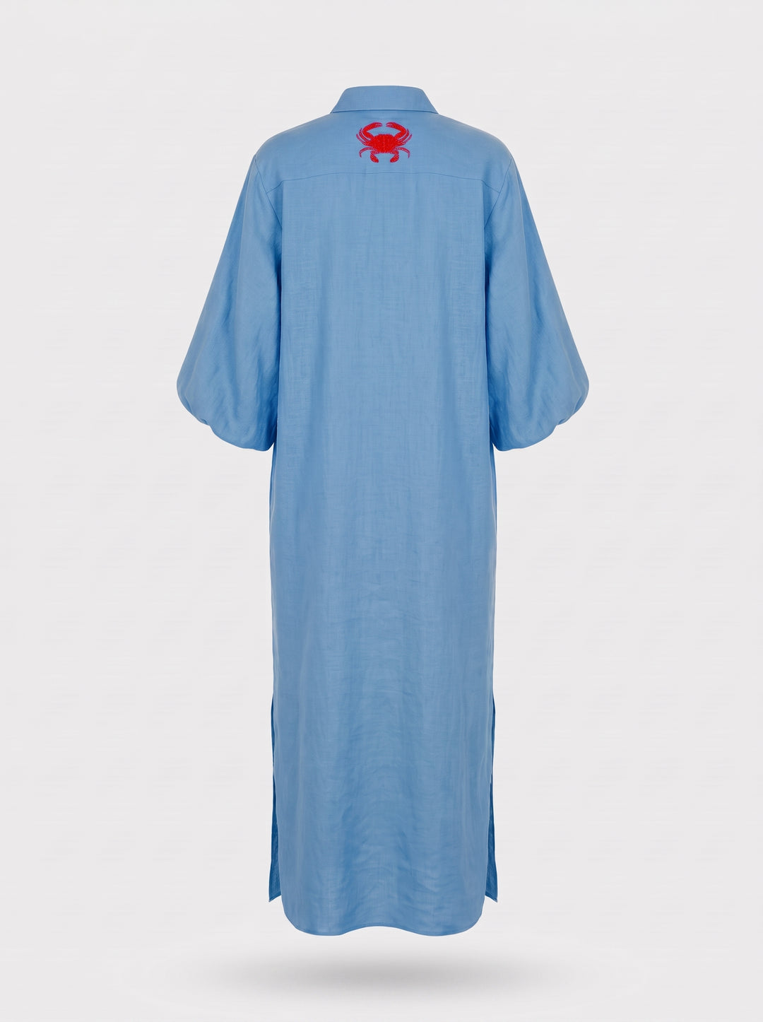 Chemise Longa Maré Alta Azul Caranguejo Vermelho