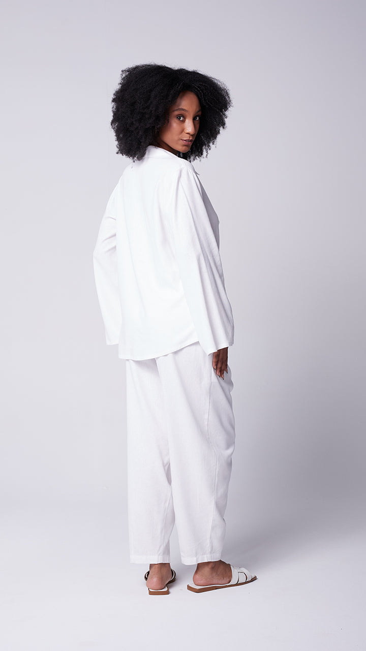 Bata Cotidiano Branca Bordado Casas