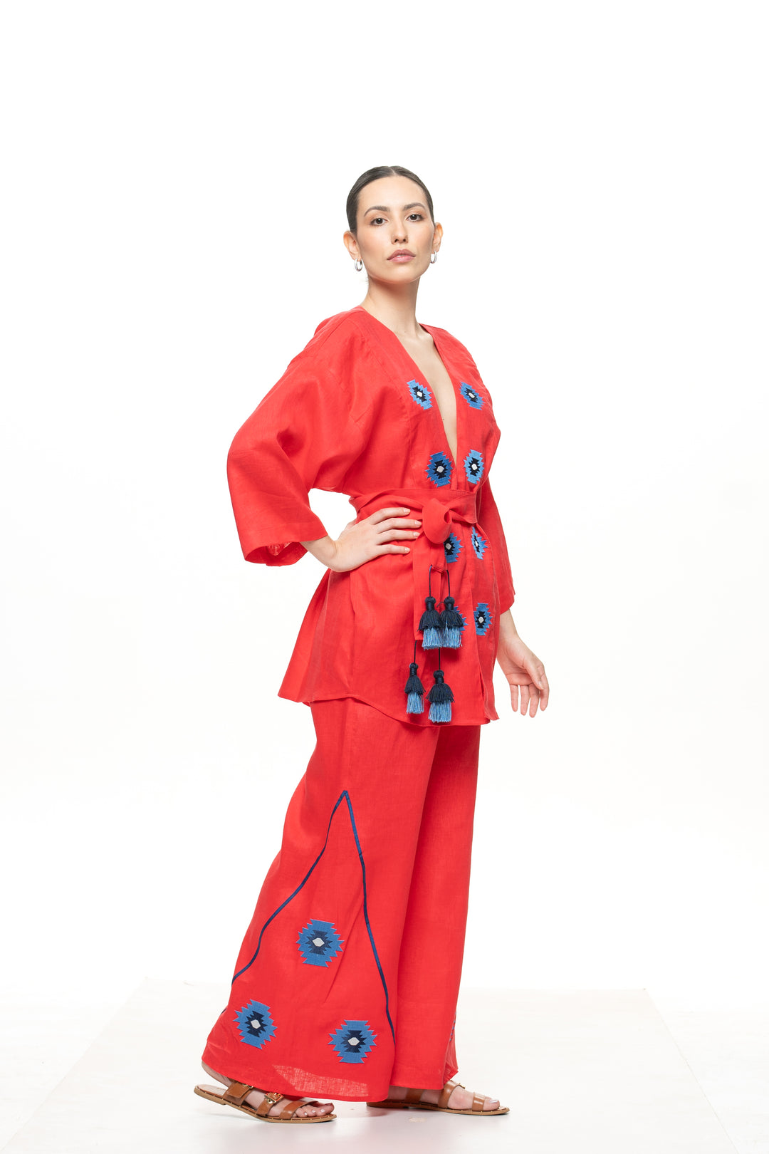 Kimono Marrocos Vermelho Fogo