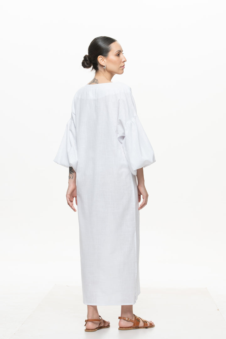 Vestido Pala Maraú Branco com Bordado Branco