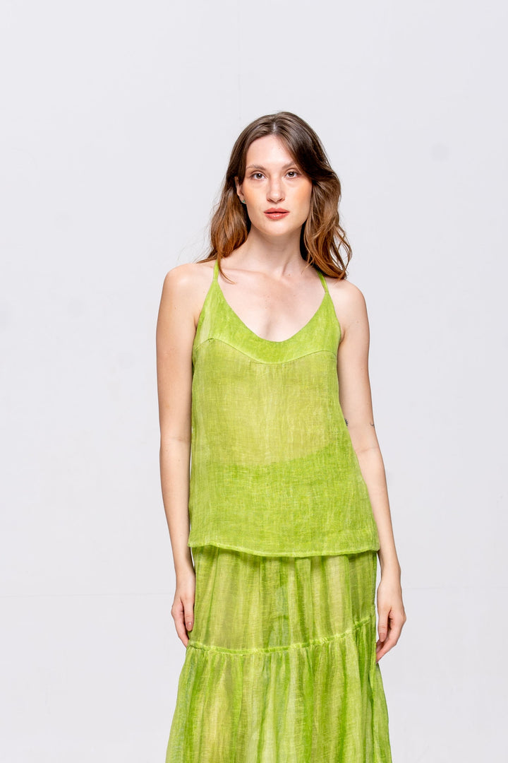 Regata Brigite Gaze de Linho Verde