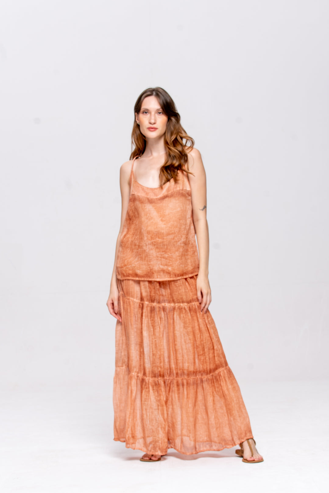 Regata Brigite Gaze de Linho Avelã