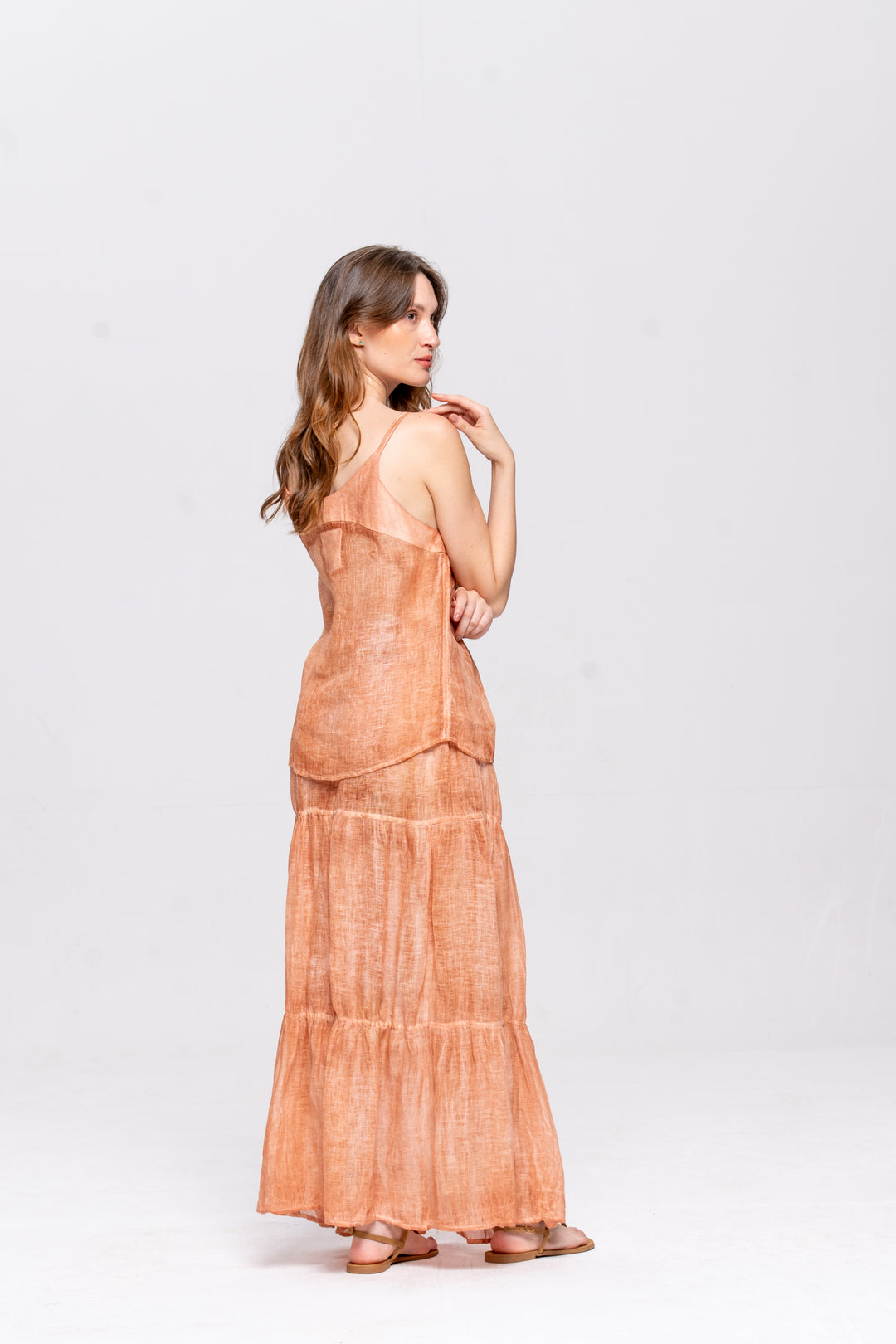 Regata Brigite Gaze de Linho Avelã