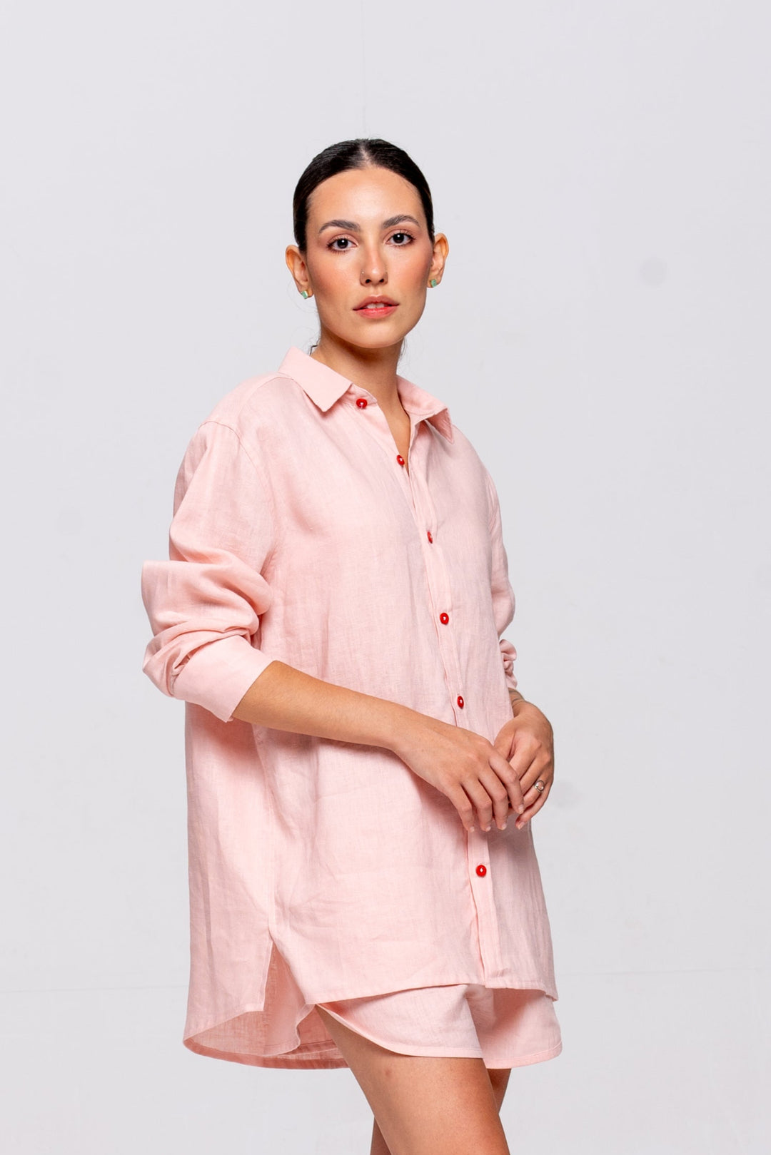Camisa Oceano Linho Bordado Polvo
