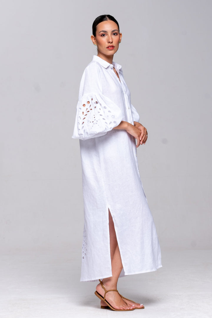 Chemise Oceano Linho Bordado Estrela do Mar