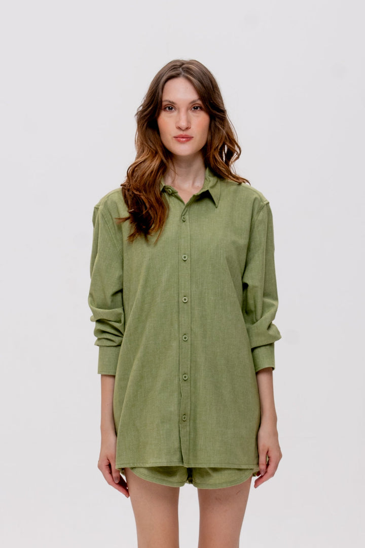 Camisa Maré Alta Verde Caranguejo Laranja