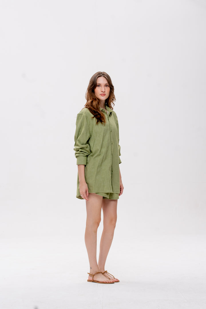 Camisa Maré Alta Verde Caranguejo Laranja