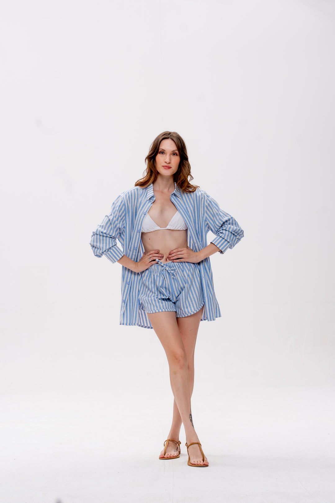 Shorts Boxer Maré Alta Listrado Azul