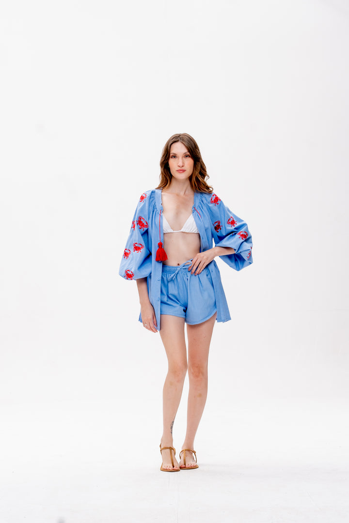 Shorts Boxer Maré Alta Azul