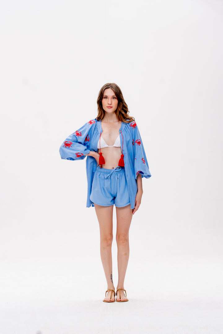 Shorts Boxer Maré Alta Azul