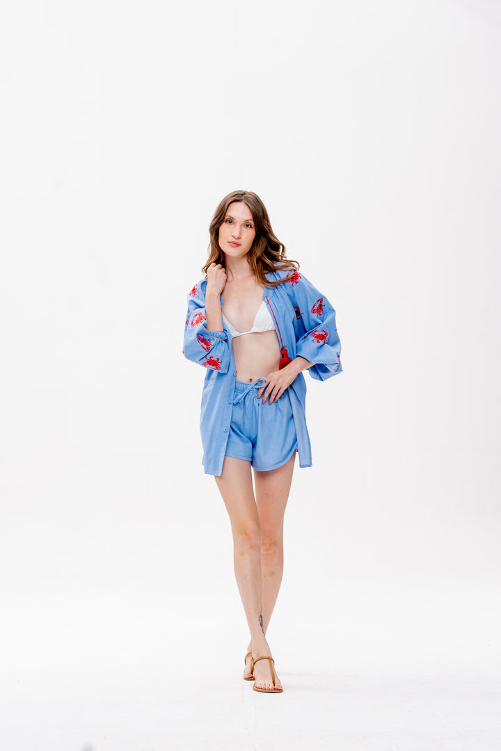 Shorts Boxer Maré Alta Azul