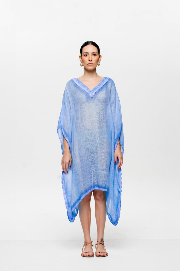 Kaftan Trancoso Azul índigo