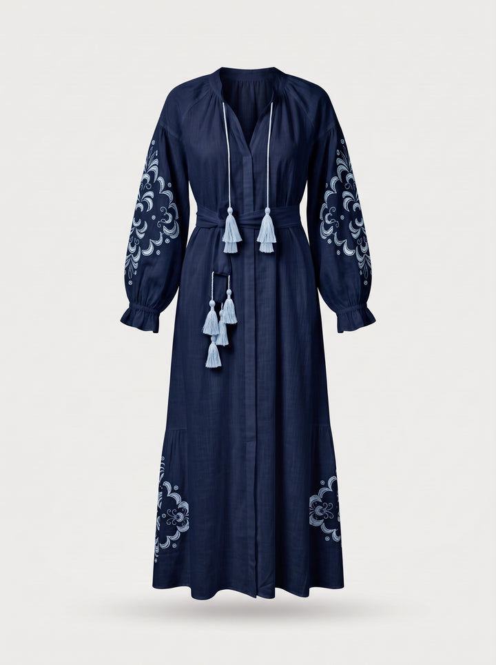 Vestido Guadalupe Azul Marinho