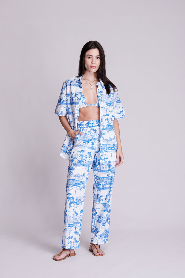 Camisa Trancoso Azul Caribe
