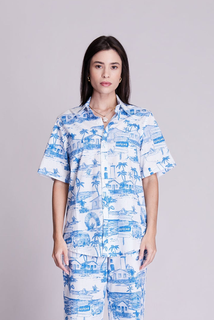 Camisa Trancoso Azul Caribe