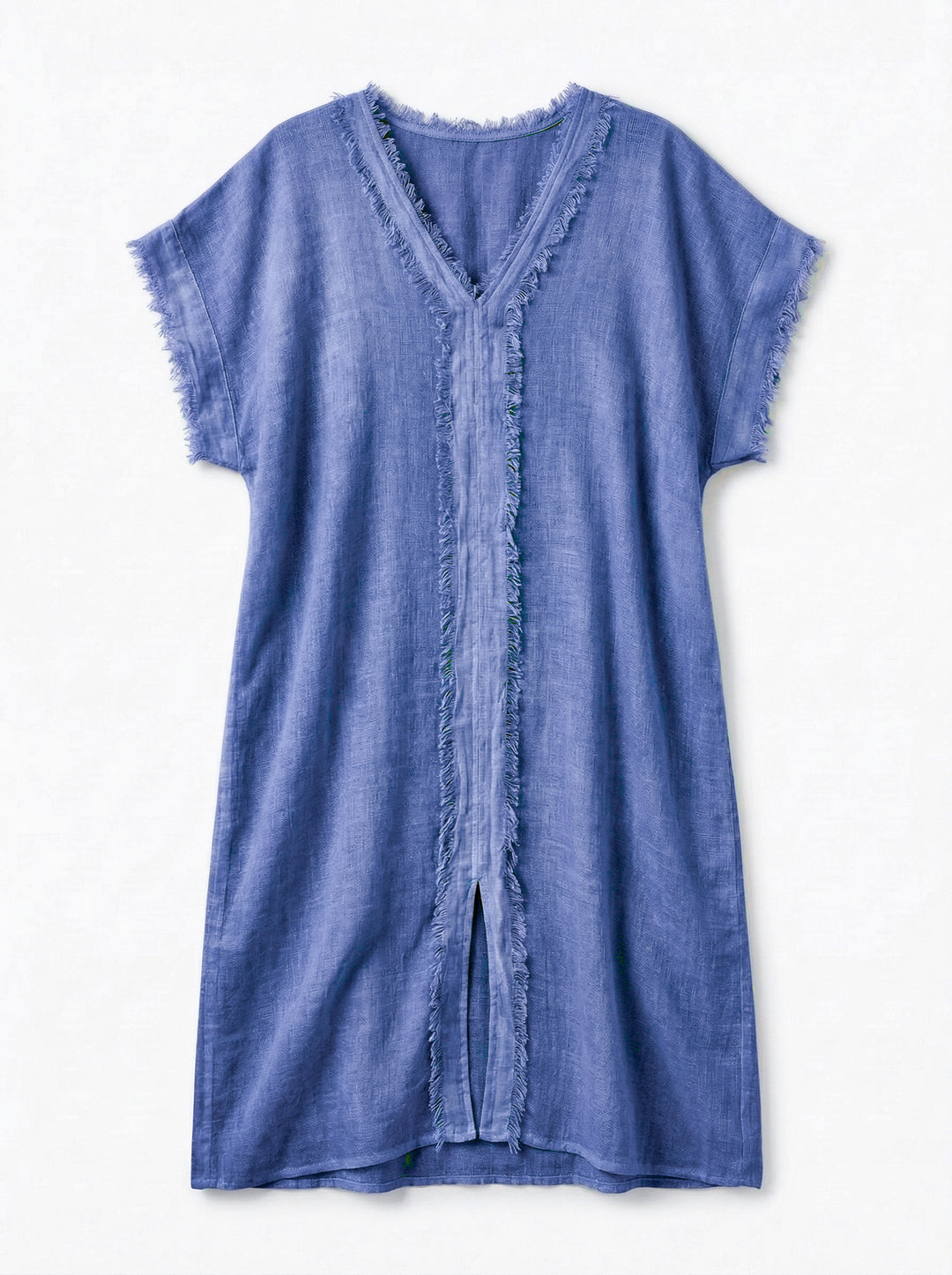 Kaftan Gaia Gaze de Linho Azul Anil