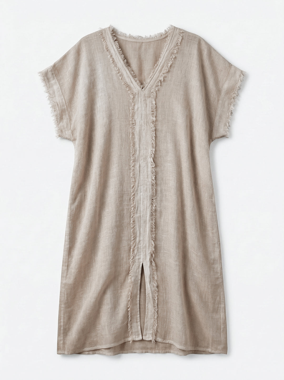 Kaftan Gaia Gaze de Linho Bege