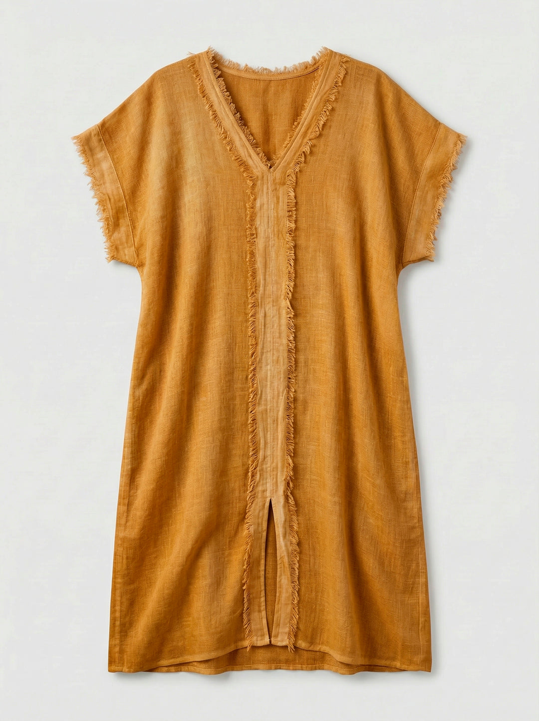 Kaftan Gaia Gaze de Linho Caramelo