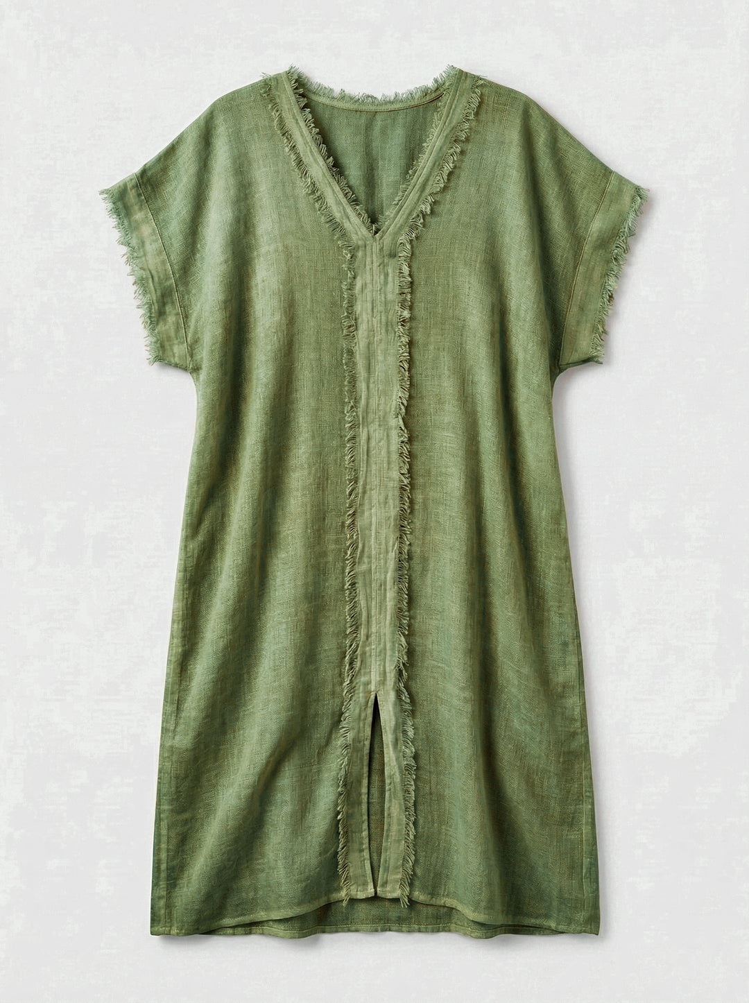 Kaftan Gaia Gaze de Linho Verde Oliva