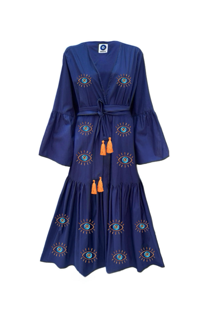 Kimono Proteção Azul Marinho com Laranja