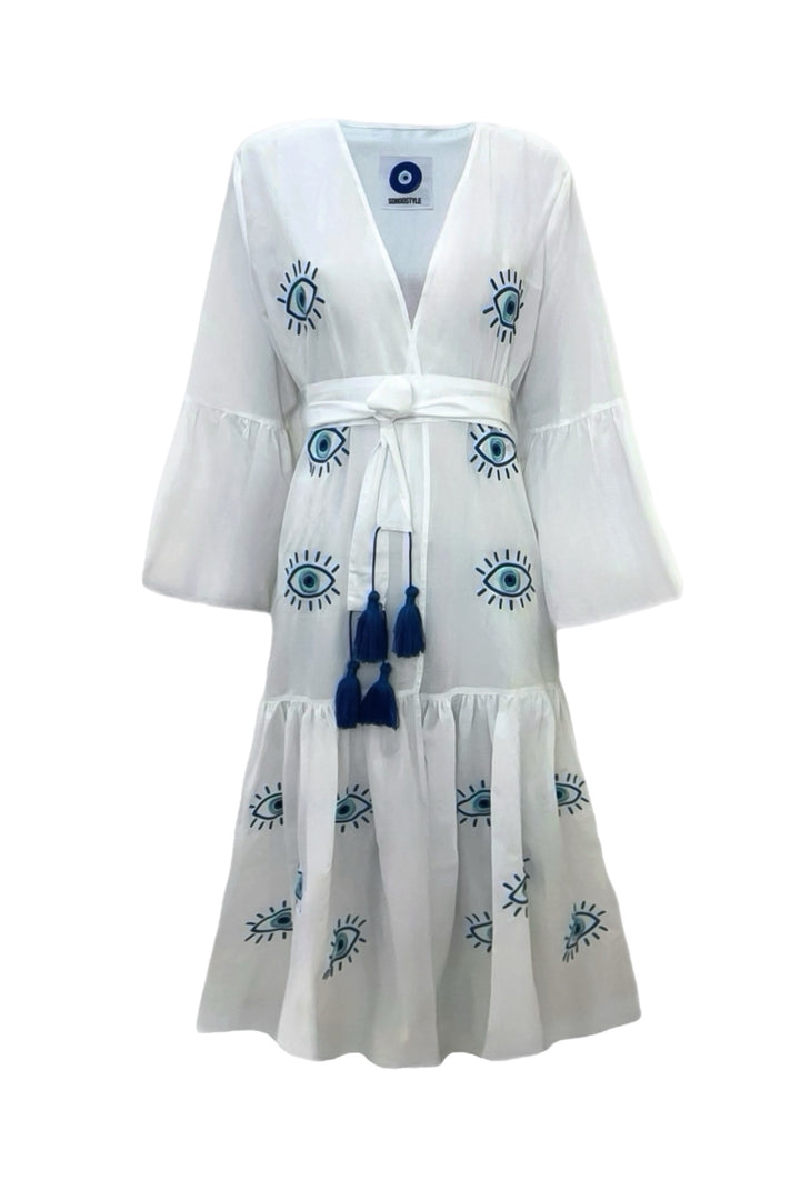 Kimono Proteção Branco com Azul