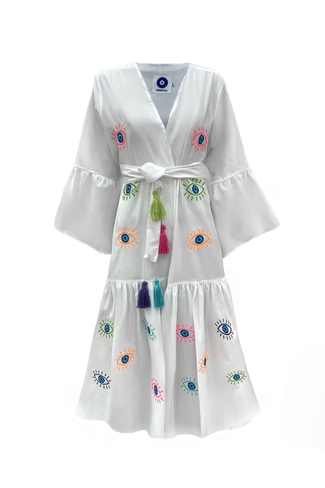 Kimono Proteção Branco com Olhos Coloridos