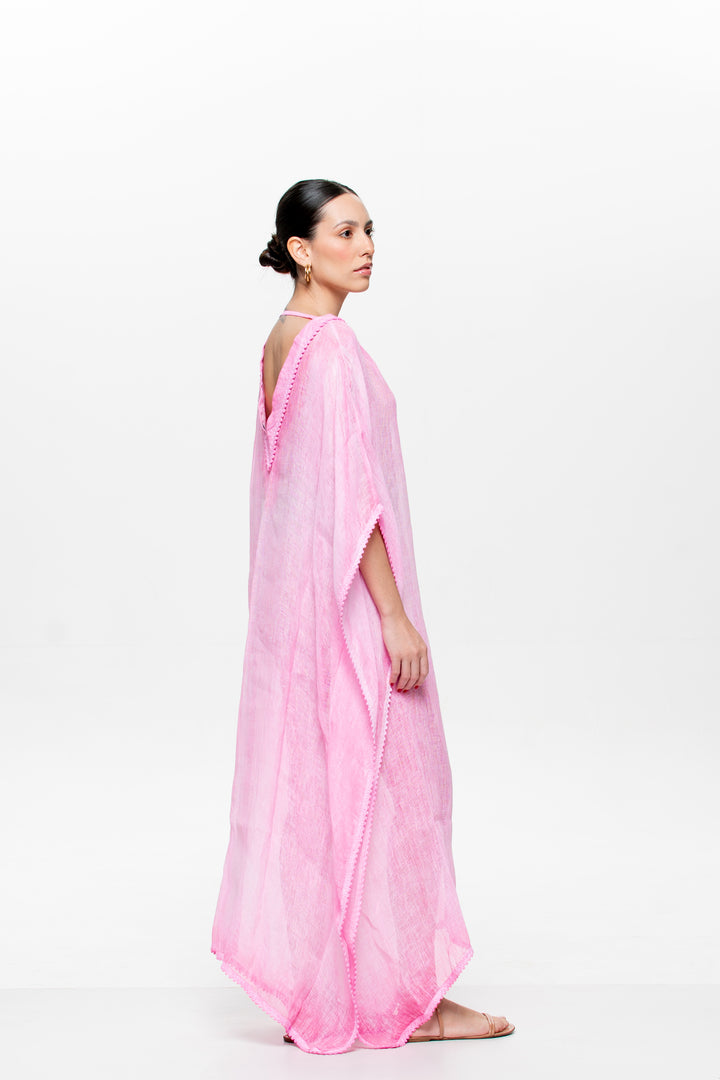 Kaftan Trancoso Longo Rosa Chiclete