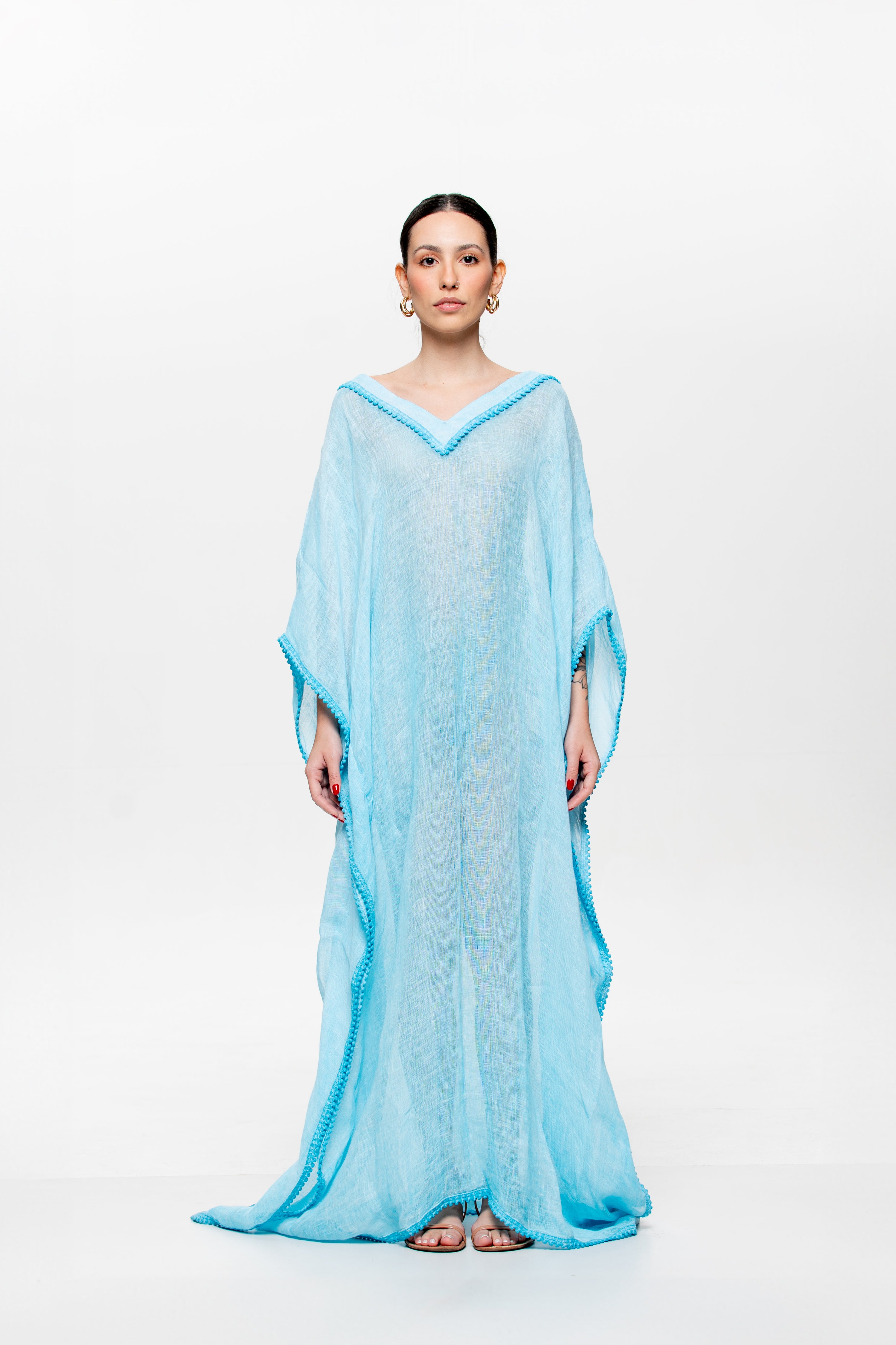 Kaftan Trancoso Longo Azul Claro – Sohoostyle
