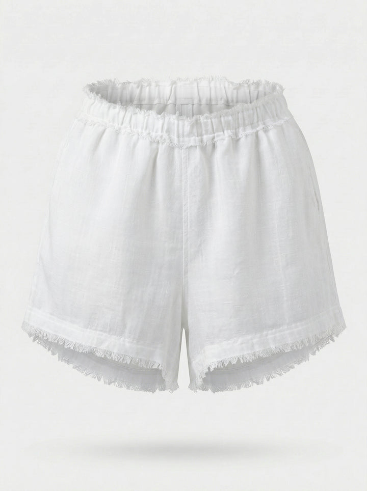 Shorts Gaia Gaze de Linho Branco