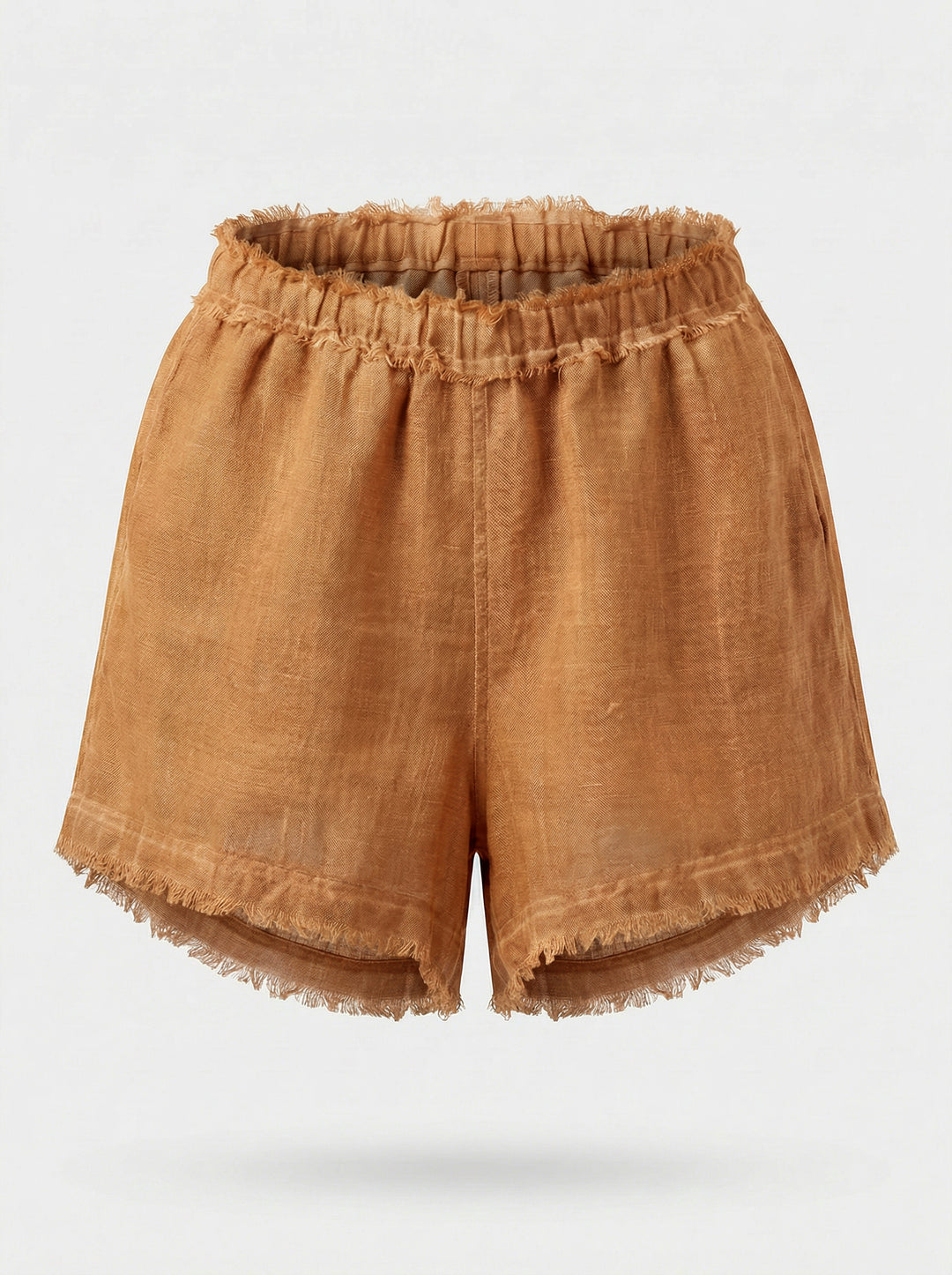 Shorts Gaia Gaze de Linho Caramelo