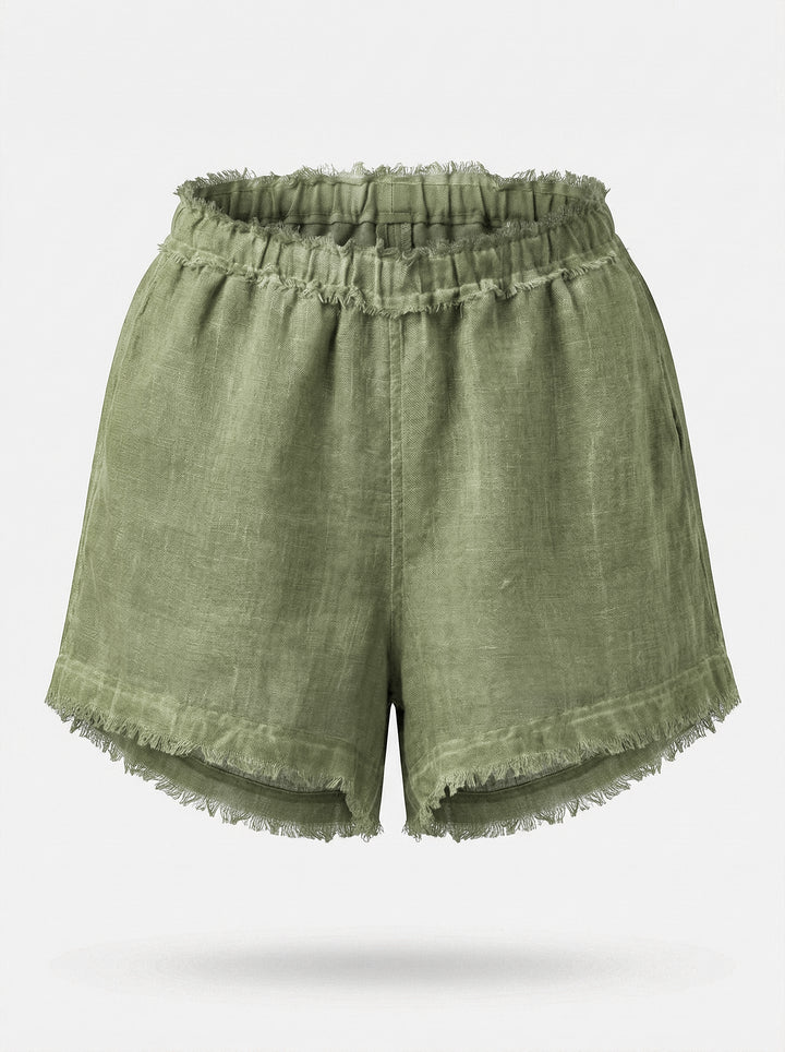 Shorts Gaia Gaze de Linho Verde Oliva