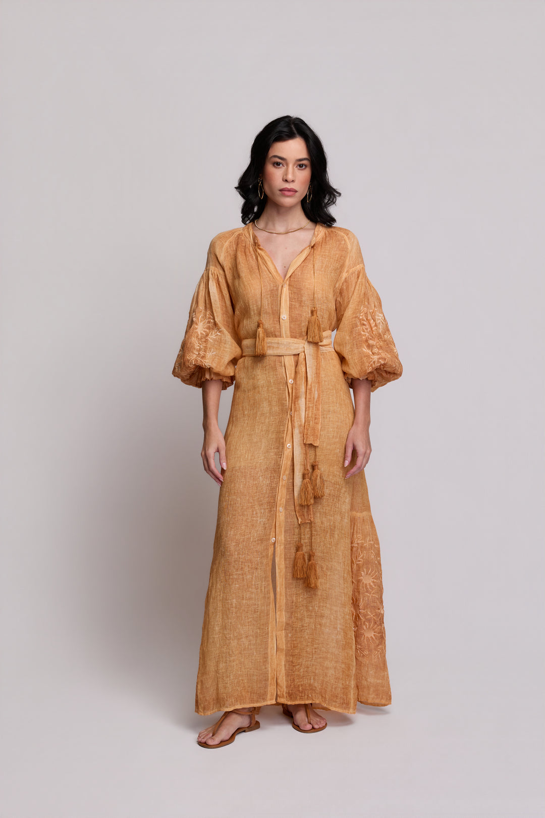 Valentina Beige and Beige Dress