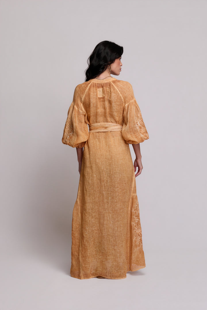 Valentina Beige and Beige Dress