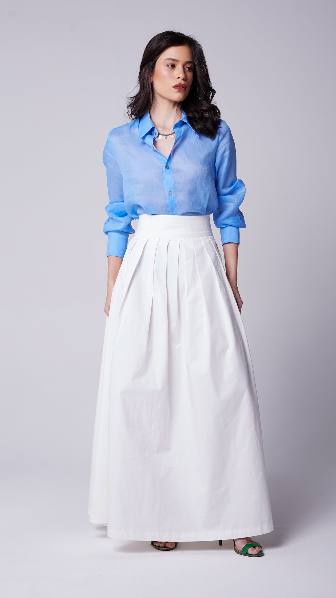 Camisa Quitéria Rami Azul Caribe