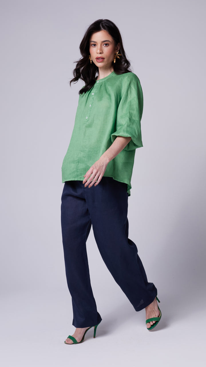 Calça Quitéria Linho Azul Marinho