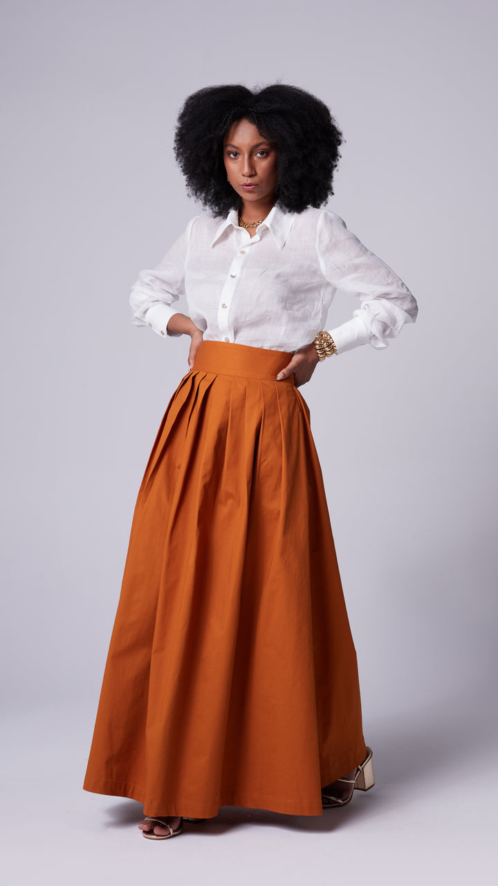 Saia Quitéria Sarja Caramelo