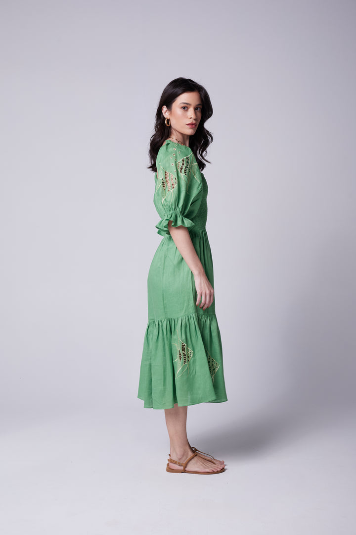 Vestido Lastex Oceano Linho Peixes