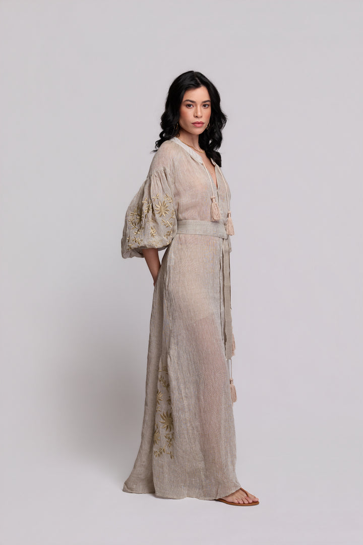 Valentina Beige and Beige Dress