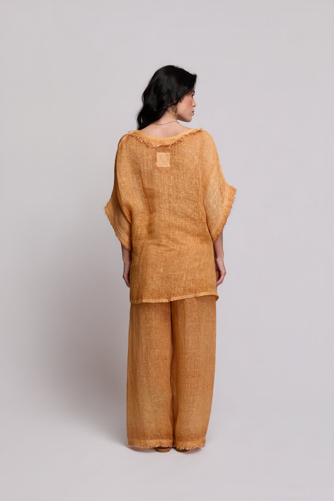 Calça Gaia Gaze de Linho Caramelo