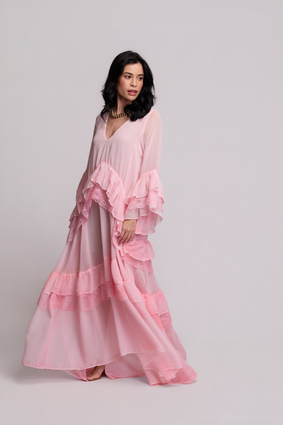 Brigite Green Linen Gauze Skirt